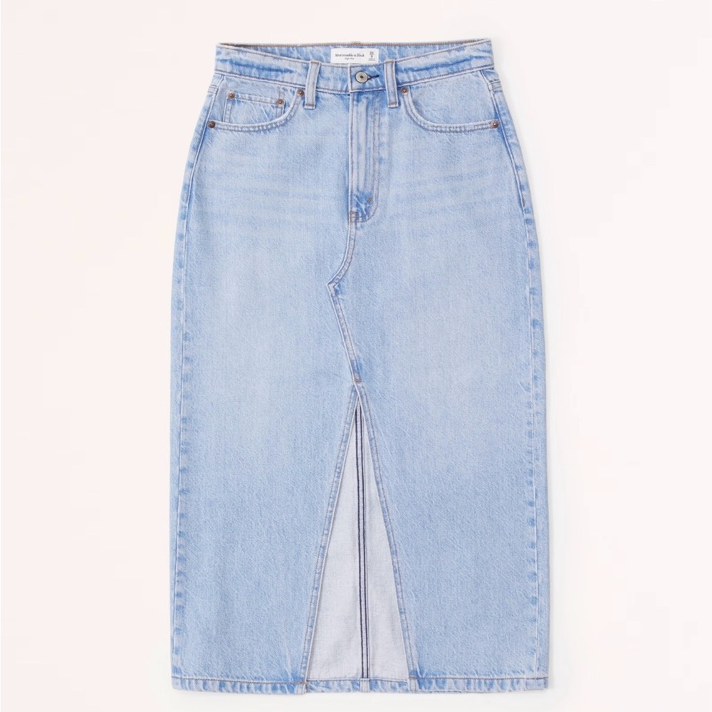 Abercrombie & Fitch Women's Light Blue Denim Skirt